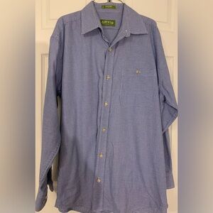 Orvis Men's Blue Dress Shirt Classic Check